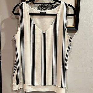 Ann Taylor - excellent condition striped sleeveless blouse.  Size M